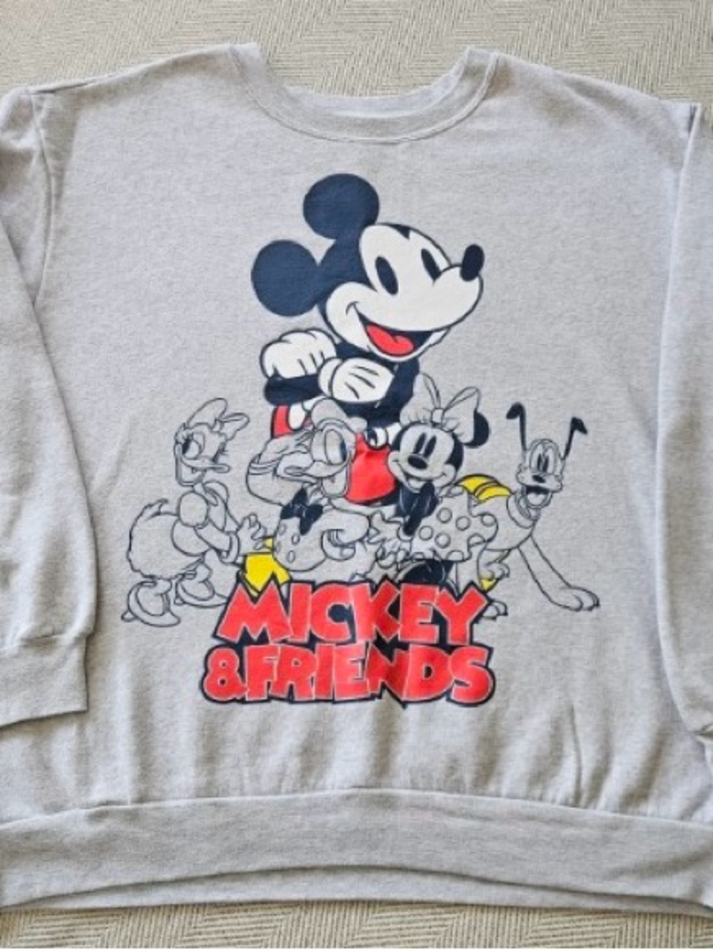 Disney Mickey Mouse & Friends Sweatshirt 3XL Gray Graphic Crewneck